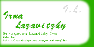 irma lazavitzky business card